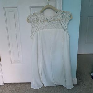 White dress with beautiful lace detailing!